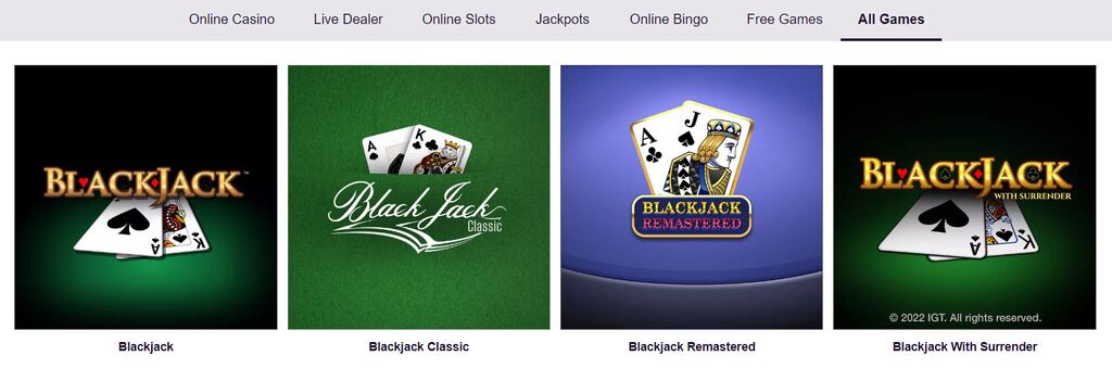 bally online casino blackjack